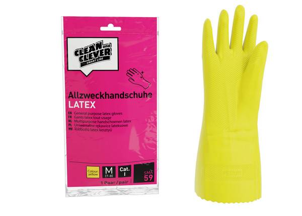 CLEAN and CLEVER Latex-Allzweckhandschuhe SMA 59, Pack à 10 Paar