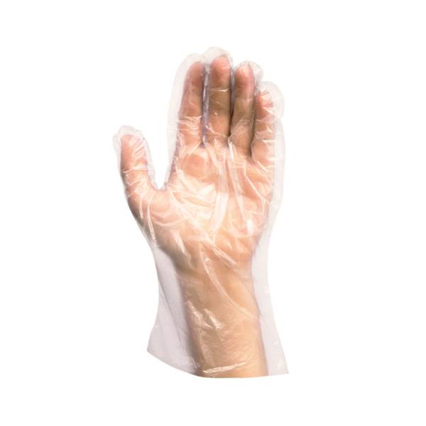 100x Handschuh (HDPE) Einweg transparent `L` geblockt